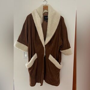 Retrofete Brown Shearling-Lined Leather Jacket
